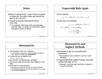 Notes  Trapezoidal Rule Again  Most of assignment 1 hasn  t been covered  The method:  in