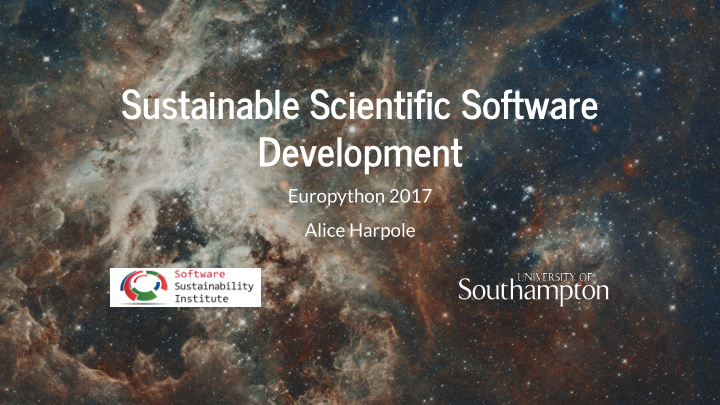 sustainable scientific software development
