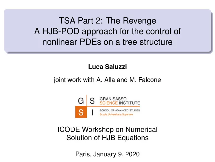 tsa part 2 the revenge a hjb pod approach for the control