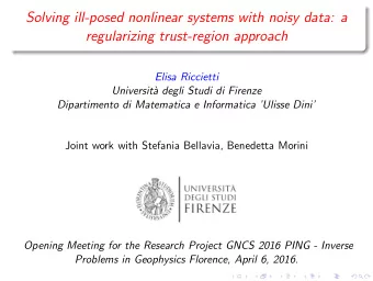 Solving ill-posed nonlinear systems with noisy data: a  regularizing trust-region approach  Elisa
