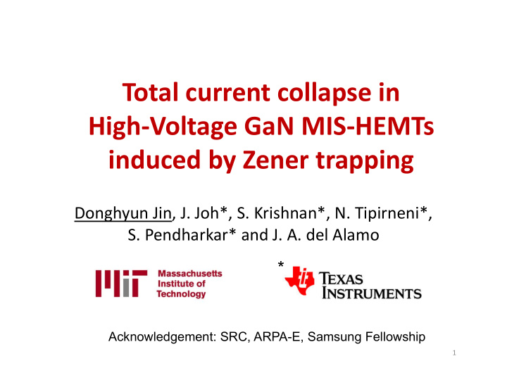 total current collapse in high voltage gan mis hemts