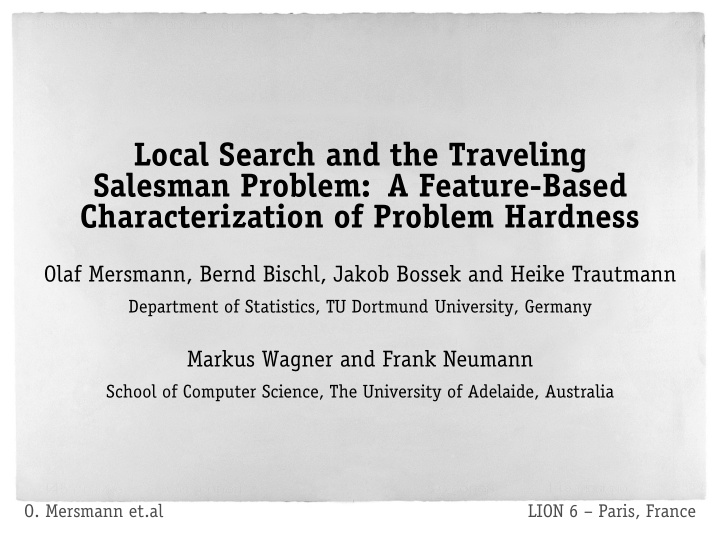 local search and the traveling salesman problem a feature