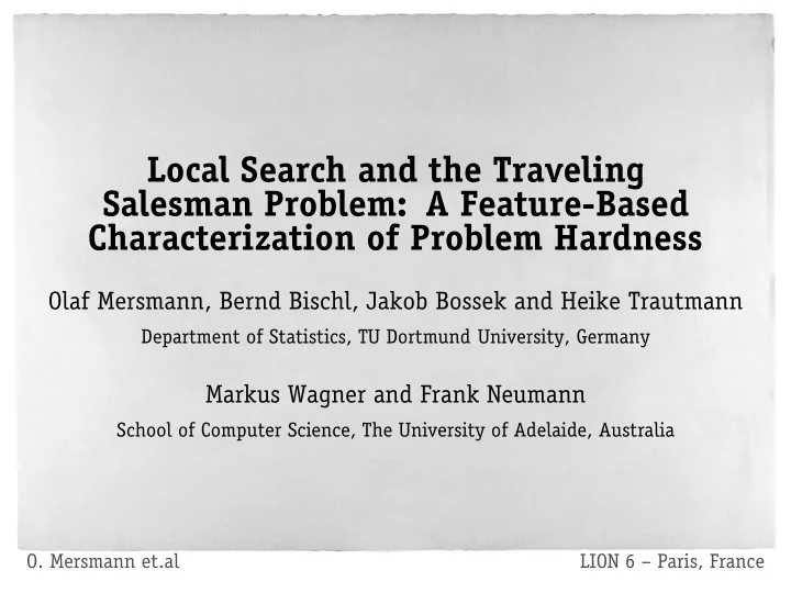 local search and the traveling salesman problem a feature