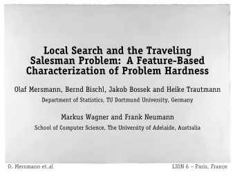 Local Search and the Traveling  Salesman Problem: A Feature-Based  Characterization of Problem