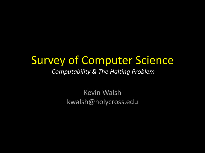 survey of computer science