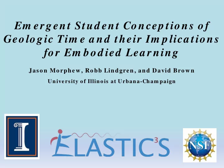 em ergent stud ent concep tions of geolog ic tim e a nd