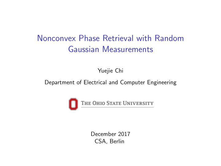 nonconvex phase retrieval with random gaussian