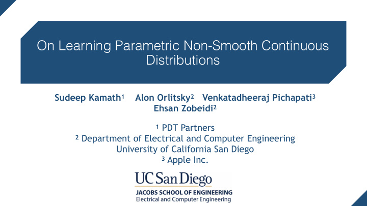 on learning parametric non smooth continuous distributions