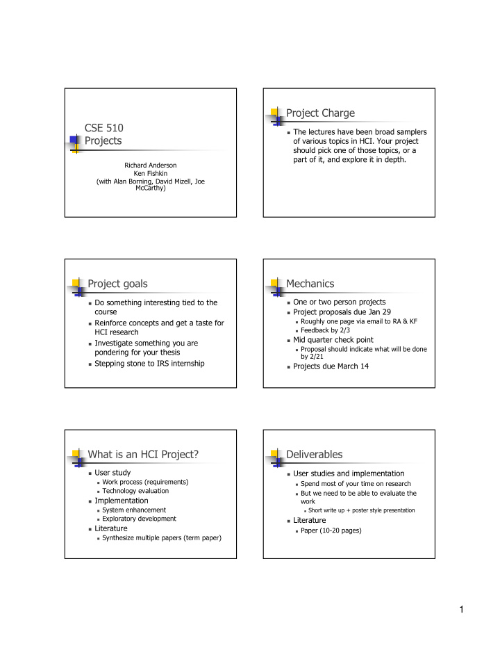 project charge cse 510