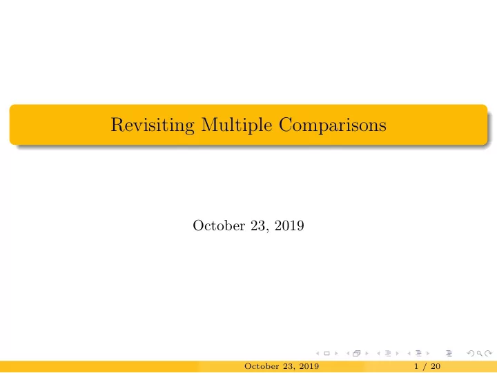 revisiting multiple comparisons