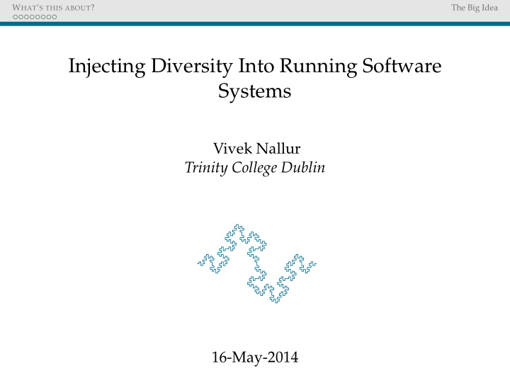 injecting diversity into running software systems