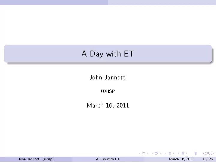 a day with et