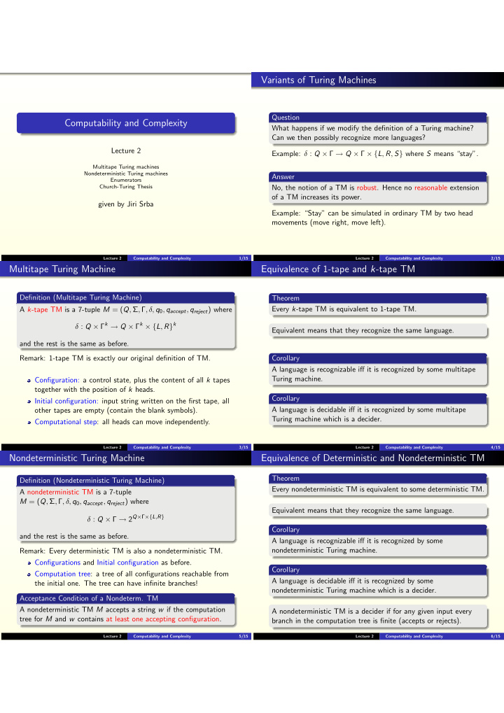 variants of turing machines