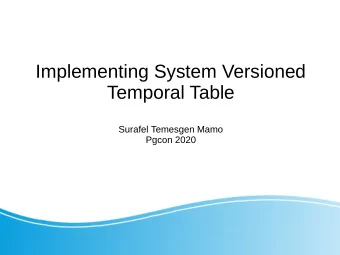 Implementing System Versioned  Temporal Table  Surafel Temesgen Mamo  Pgcon 2020  About me