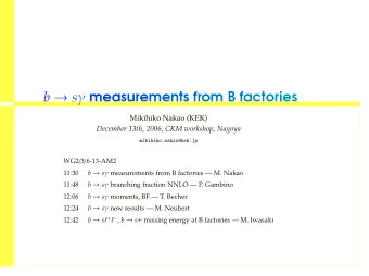 Mikihiko Nakao (KEK)  December 13th, 2006, CKM workshop, Nagoya  mikihiko.nakao@kek.jp WG2 / 3 /
