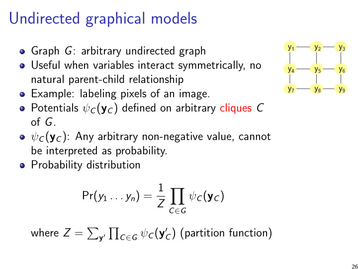 undirected graphical models