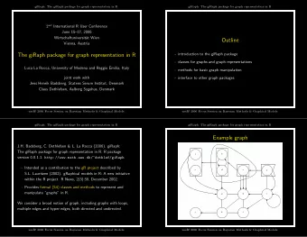 Outline  Vienna, Austria  - introduction to the giRaph package  The giRaph package for graph