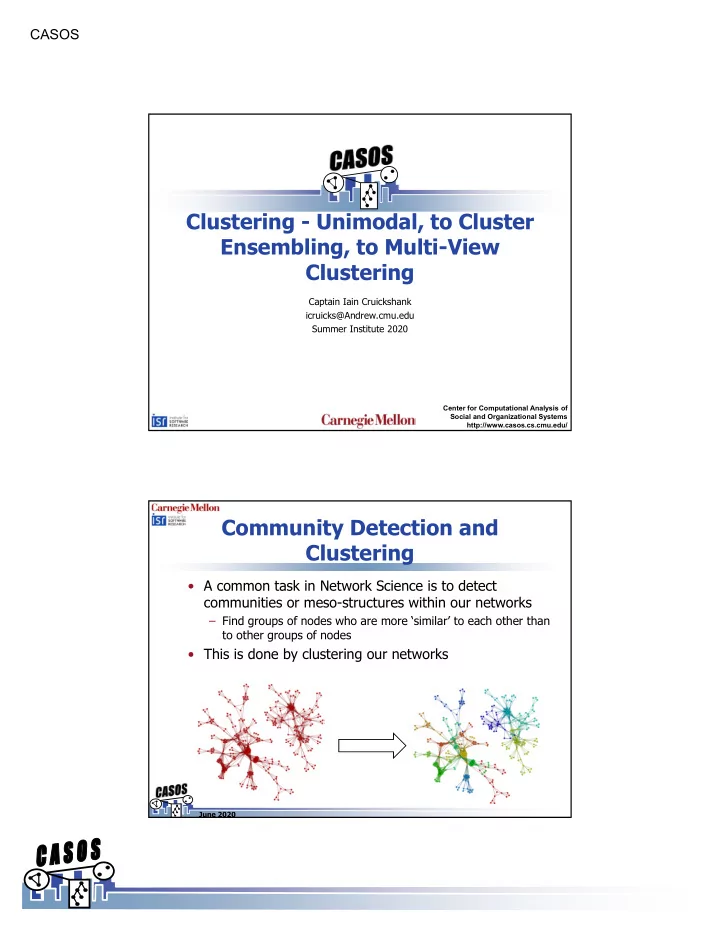 clustering unimodal to cluster ensembling to multi view
