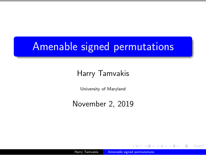 amenable signed permutations