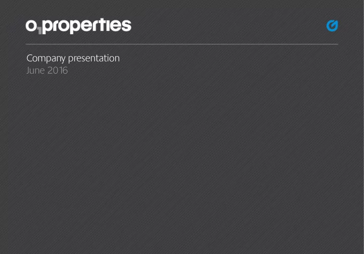 company presentation