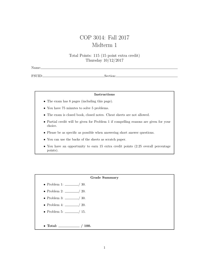 cop 3014 fall 2017 midterm 1