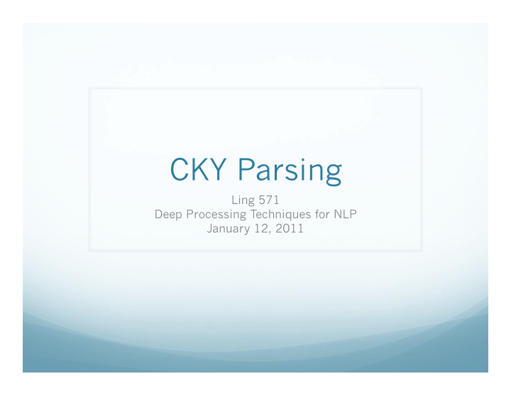 cky parsing