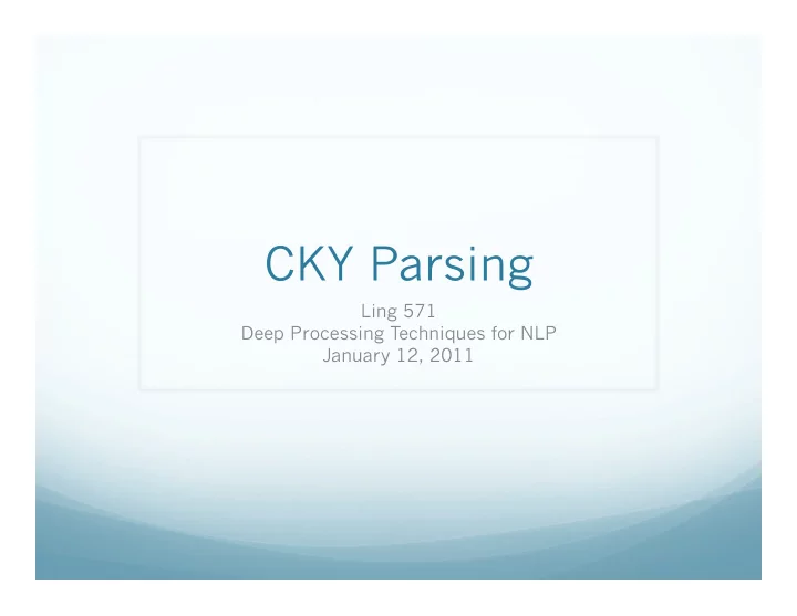 cky parsing