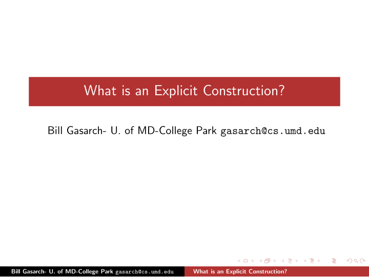 what is an explicit construction