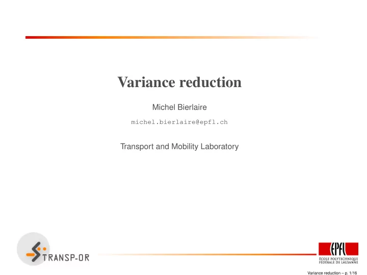 variance reduction