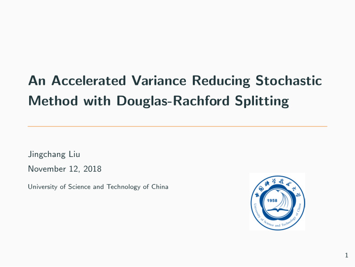 an accelerated variance reducing stochastic method with