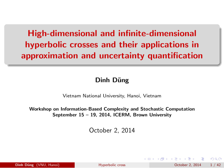 high dimensional and infinite dimensional hyperbolic