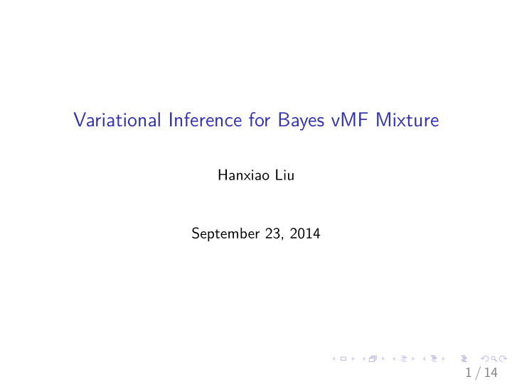 variational inference for bayes vmf mixture