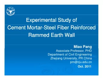 Experimental Study of  Experimental Study of  Cement Mortar  Cement Mortar-Steel Fiber Reinforced