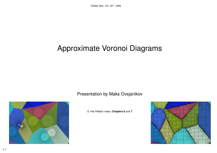 approximate voronoi diagrams