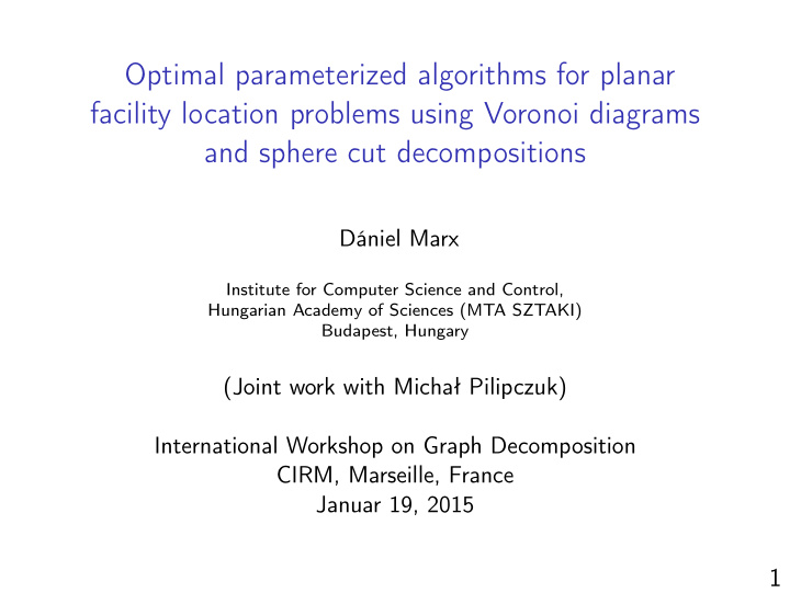 optimal parameterized algorithms for planar facility