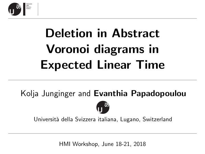 deletion in abstract voronoi diagrams in expected linear