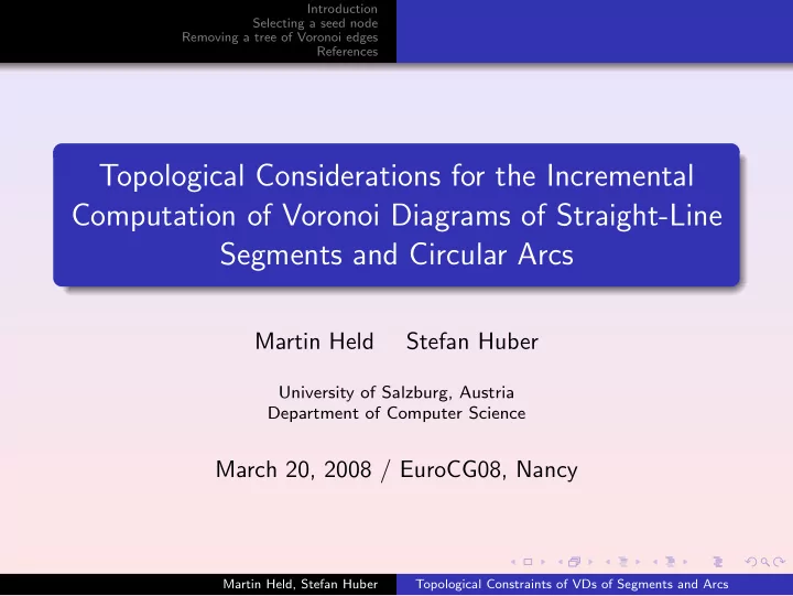topological considerations for the incremental