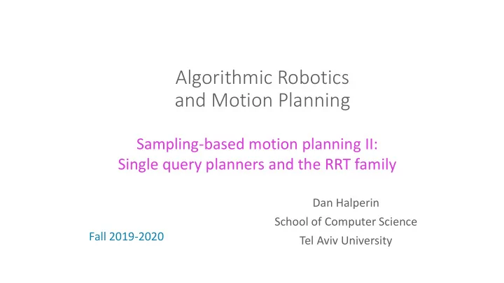 and motion planning