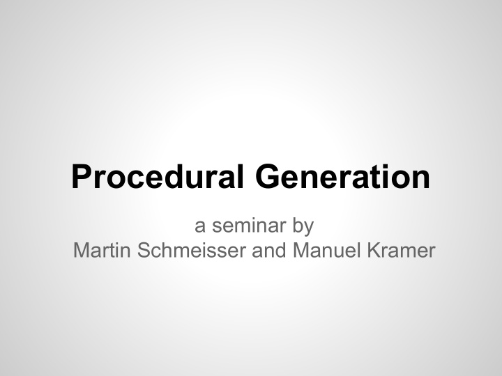 procedural generation