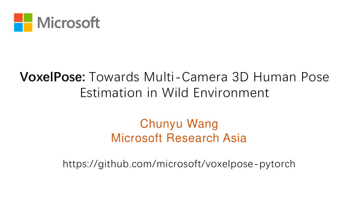 voxelpose towards multi camera 3d human pose estimation