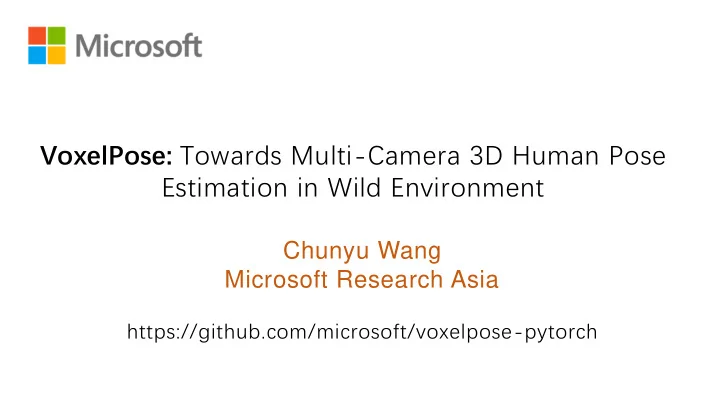 voxelpose towards multi camera 3d human pose estimation