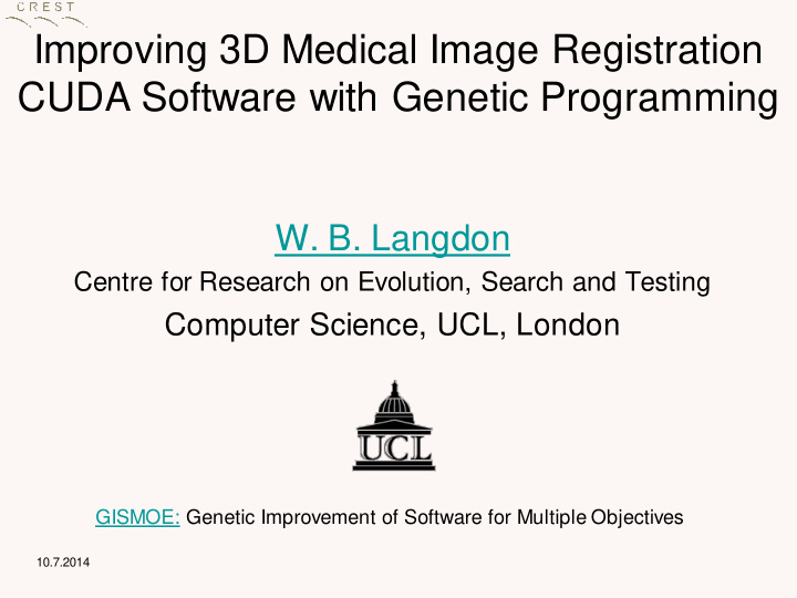 improving 3d medical image registration cuda software