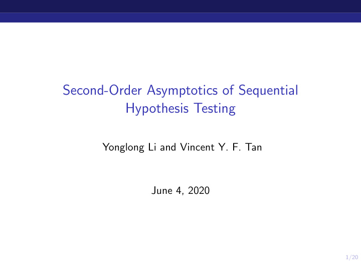 second order asymptotics of sequential hypothesis testing