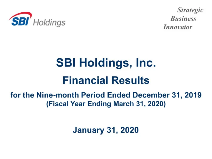 sbi holdings inc