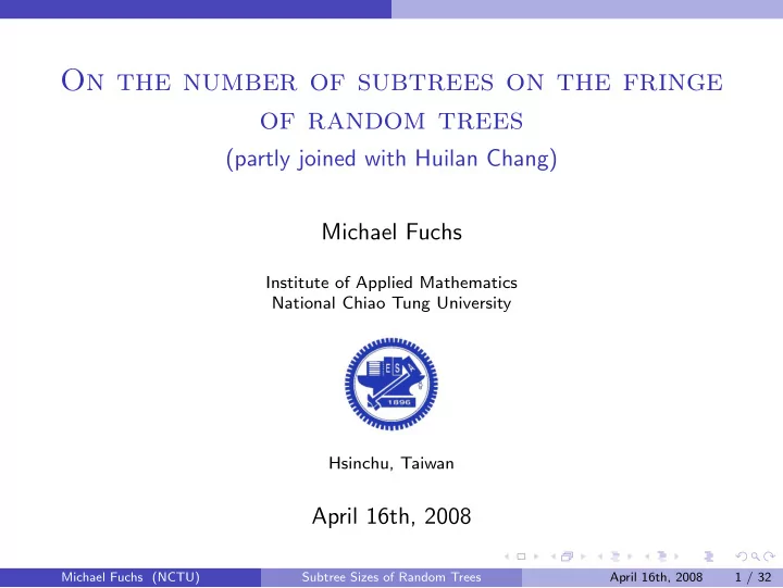 on the number of subtrees on the fringe of random trees