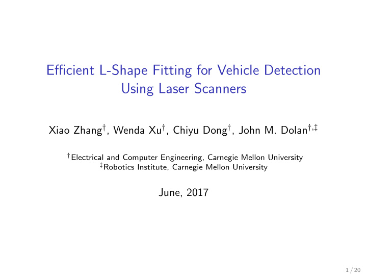 efficient l shape fitting for vehicle detection using