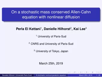 On a stochastic mass conserved Allen-Cahn  equation with nonlinear diffusion Perla El Kettani 1 ,