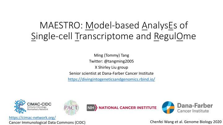 maestro model based analyses of single cell transcriptome