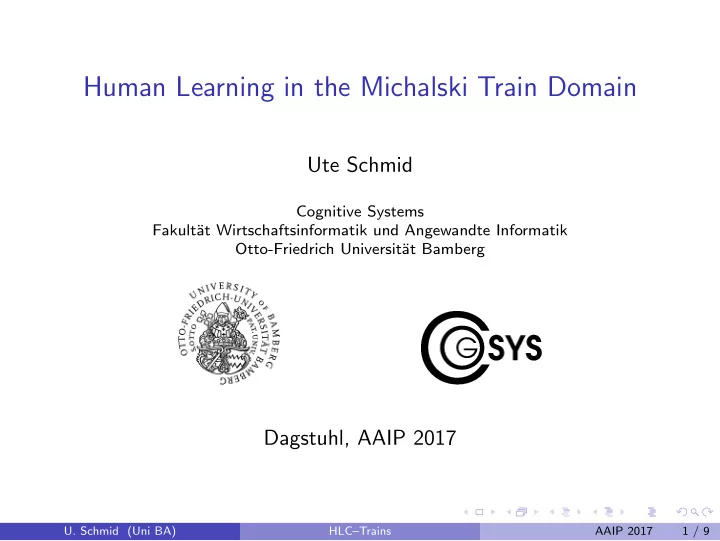 human learning in the michalski train domain