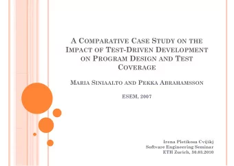 W W HAT IS T EST D RIVEN D EVELOPMENT ?  T  D  D  ?  TDD is a software development technique based